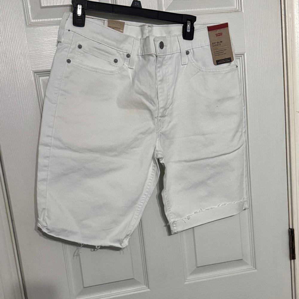 Levi's Men's White Denim Shorts